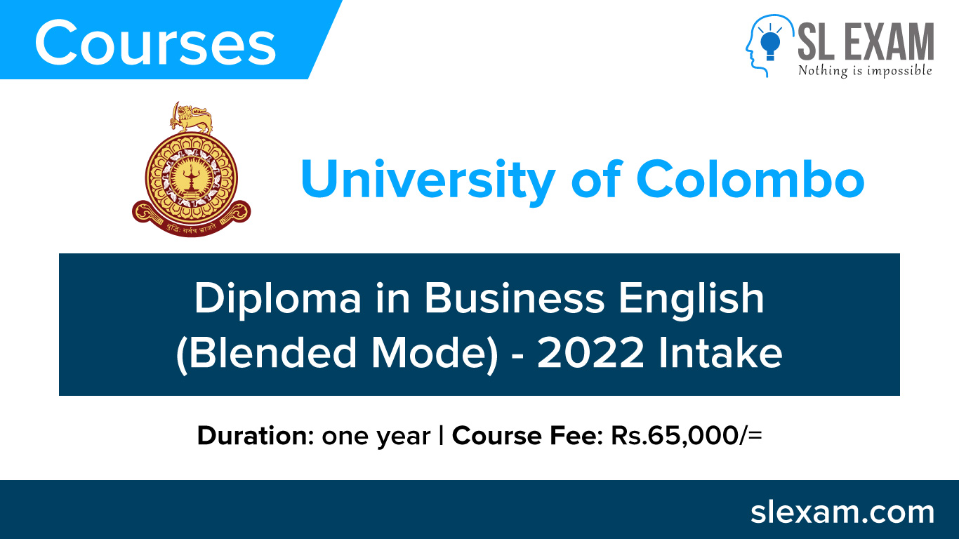 Diploma in Business English 2022University of Colombo